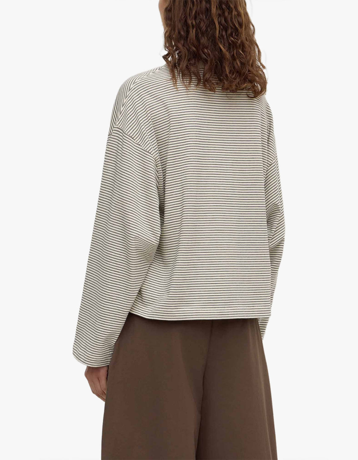 Malone Stripe Wide Sleeve Tee - Cream/Black