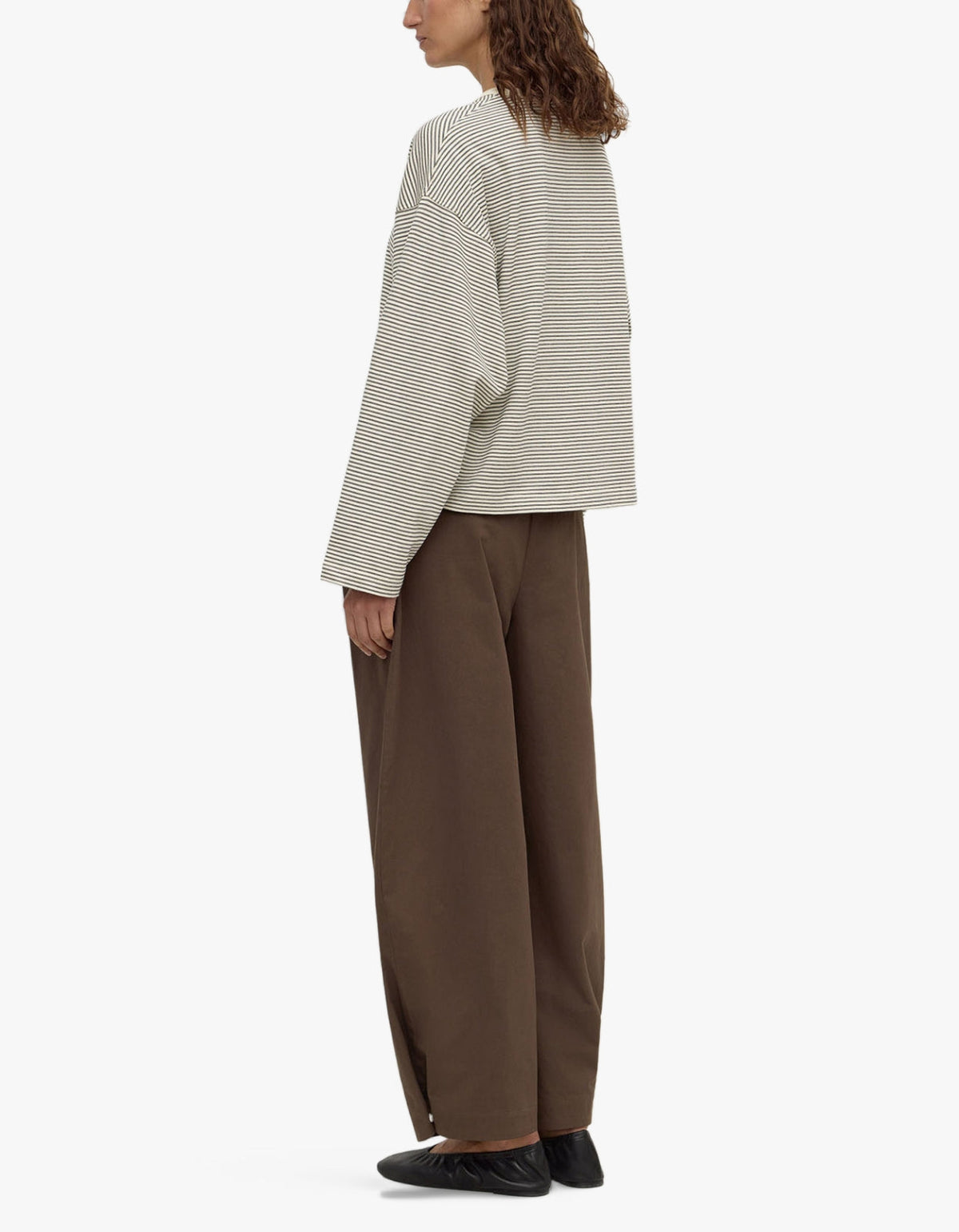 Malone Stripe Wide Sleeve Tee - Cream/Black