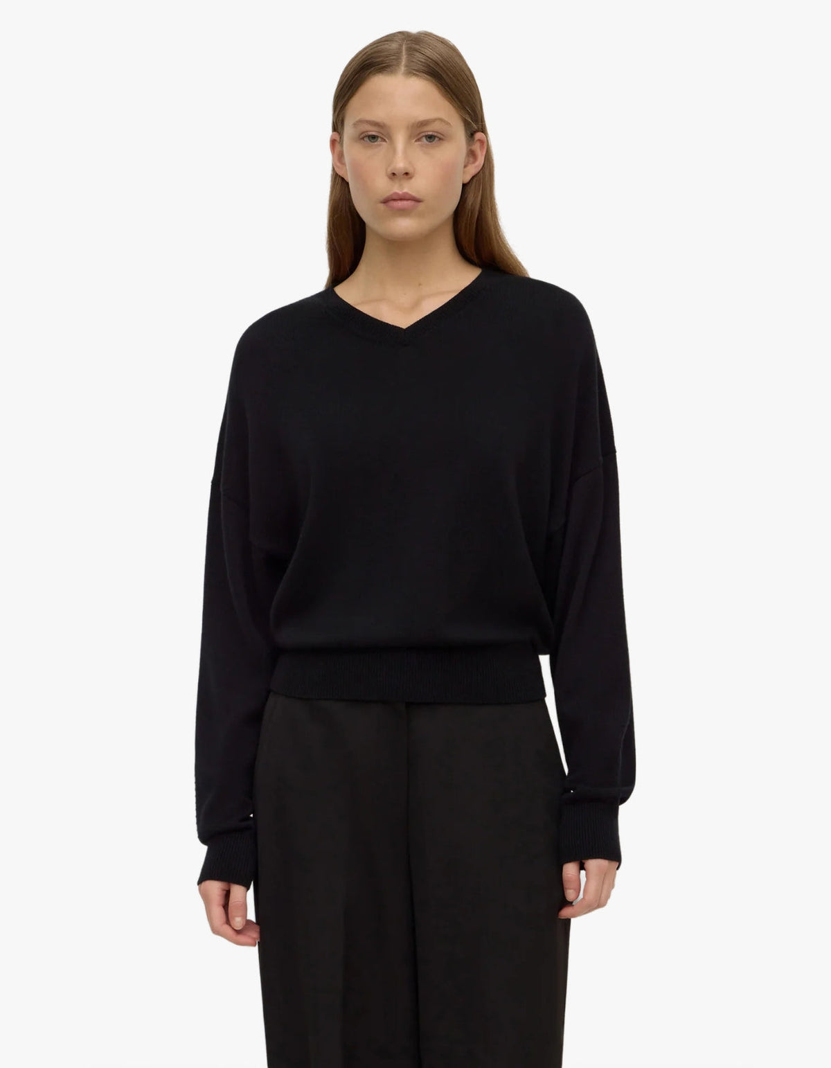 Mira V Neck Sweater - Black