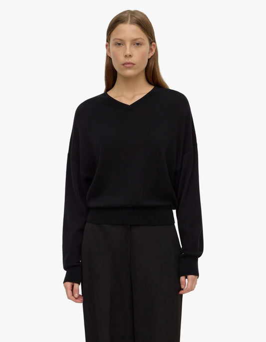 Mira V Neck Sweater - Black
