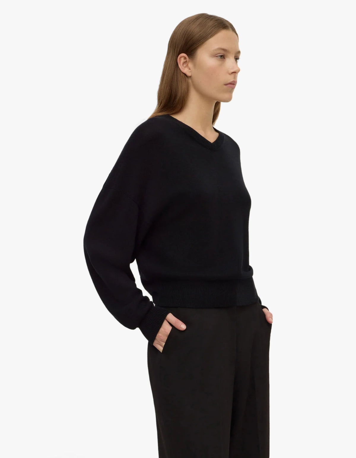 Mira V Neck Sweater - Black