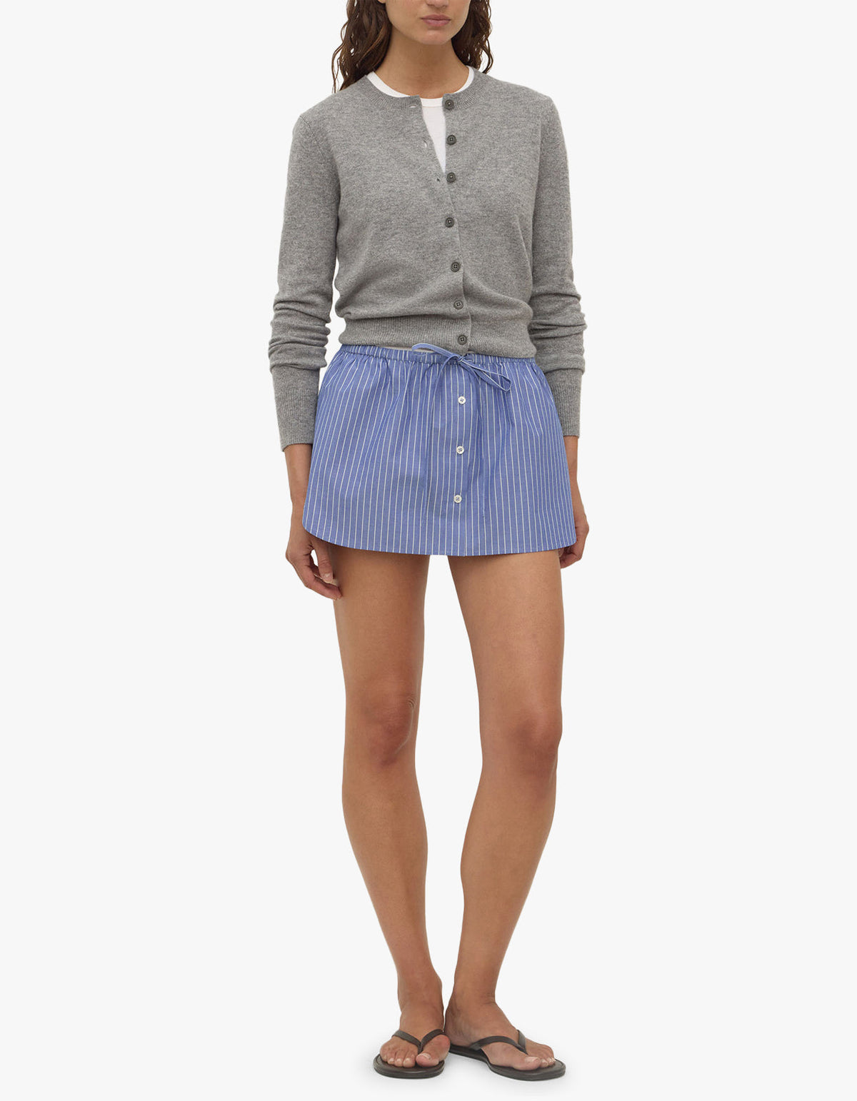 Anais Stripe Skirt - Drift/White Stripe