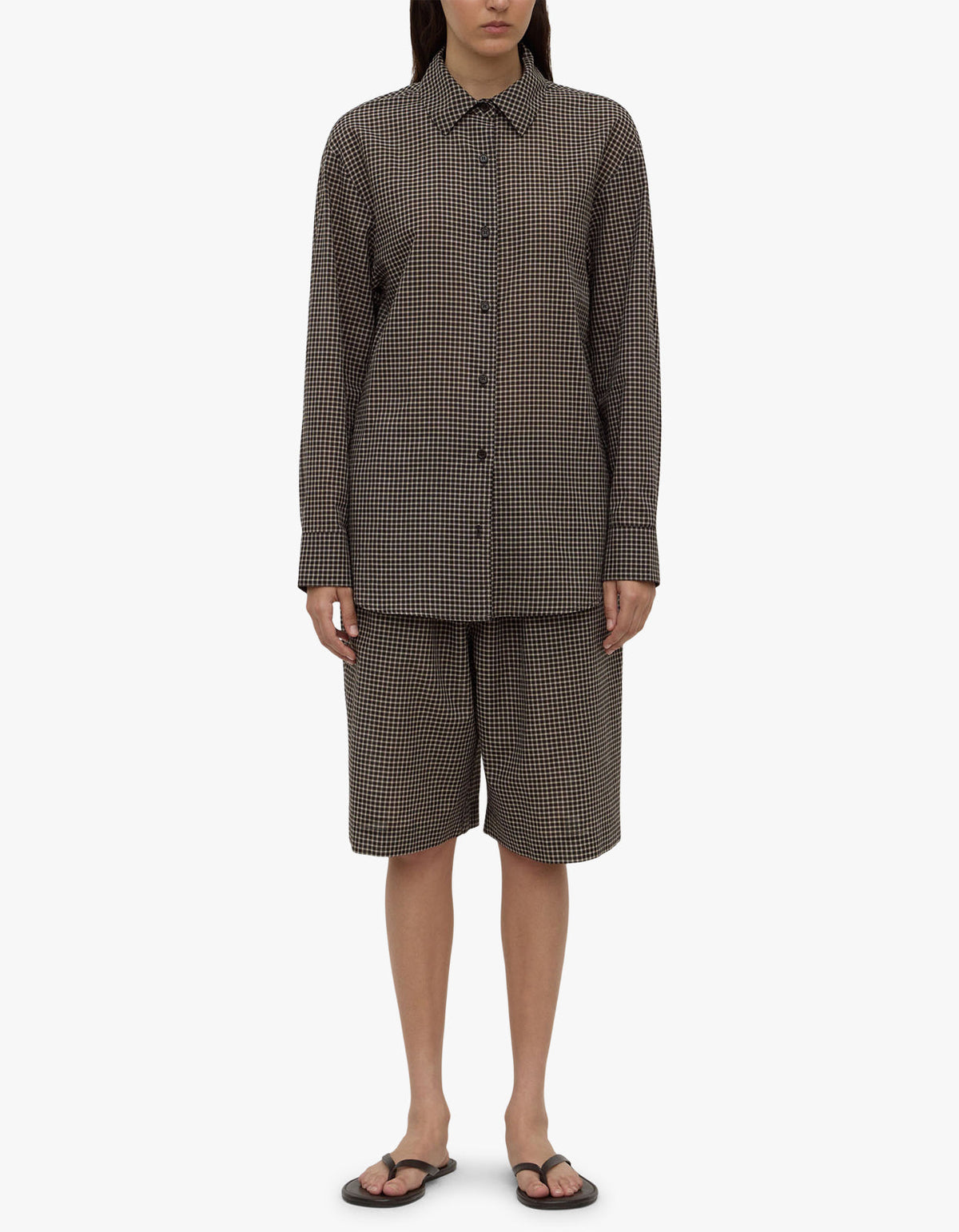 Harriet Check Long Sleeve Shirt - Brown/Black