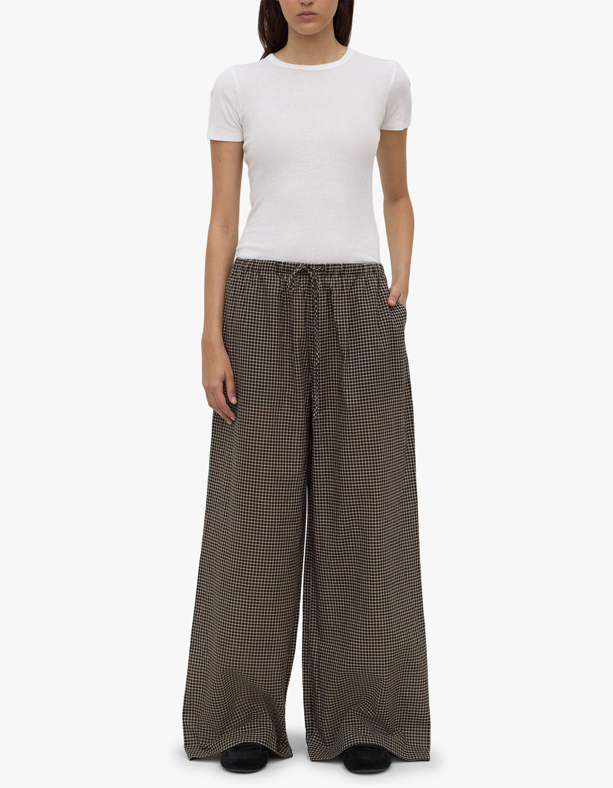Harriet Check Pant - Brown/Black