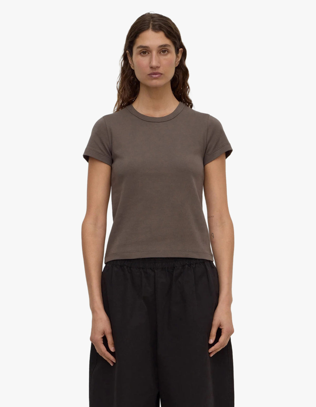Lyla Cap Sleeve Tee - Bark