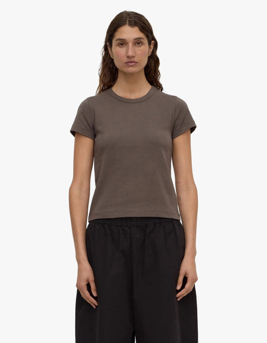 Lyla Cap Sleeve Tee - Bark