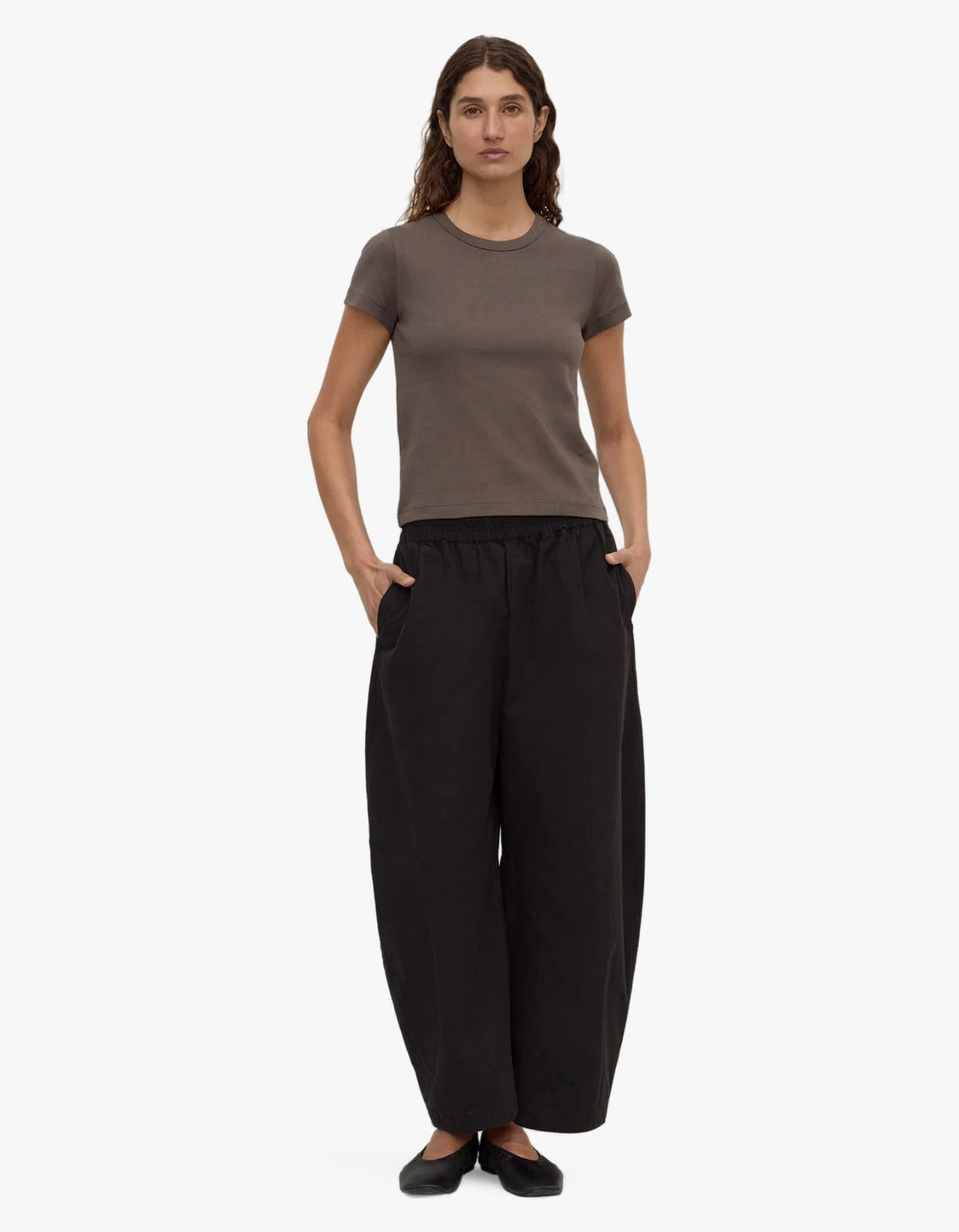 Lyla Cap Sleeve Tee - Bark