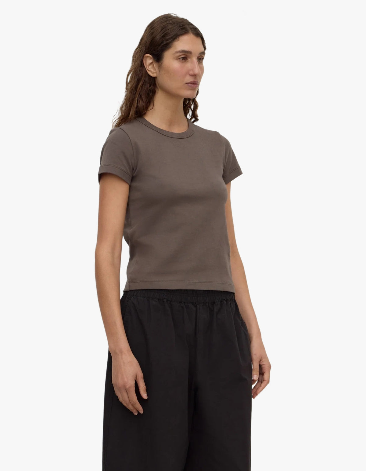 Lyla Cap Sleeve Tee - Bark
