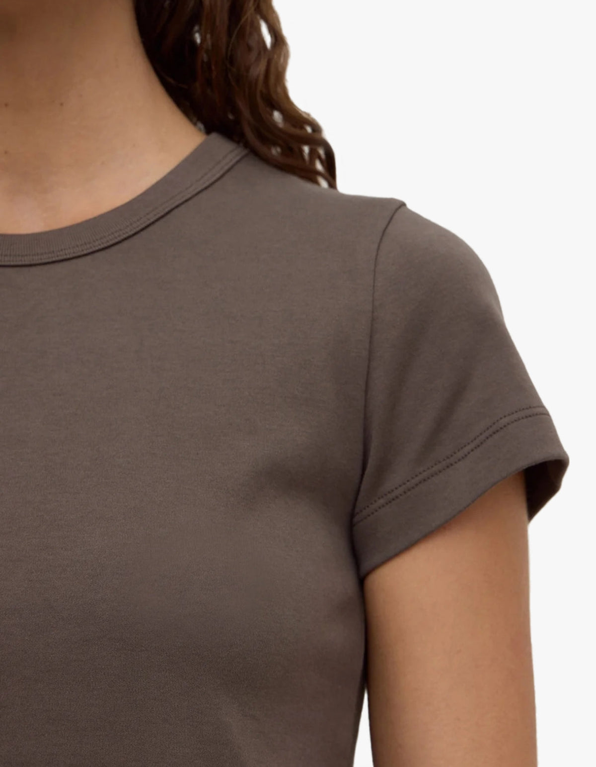 Lyla Cap Sleeve Tee - Bark
