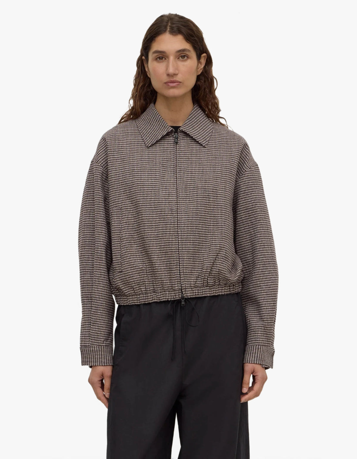 Solana Wool Jacket - Brown Black Check