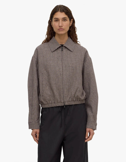 Solana Wool Jacket - Brown Black Check