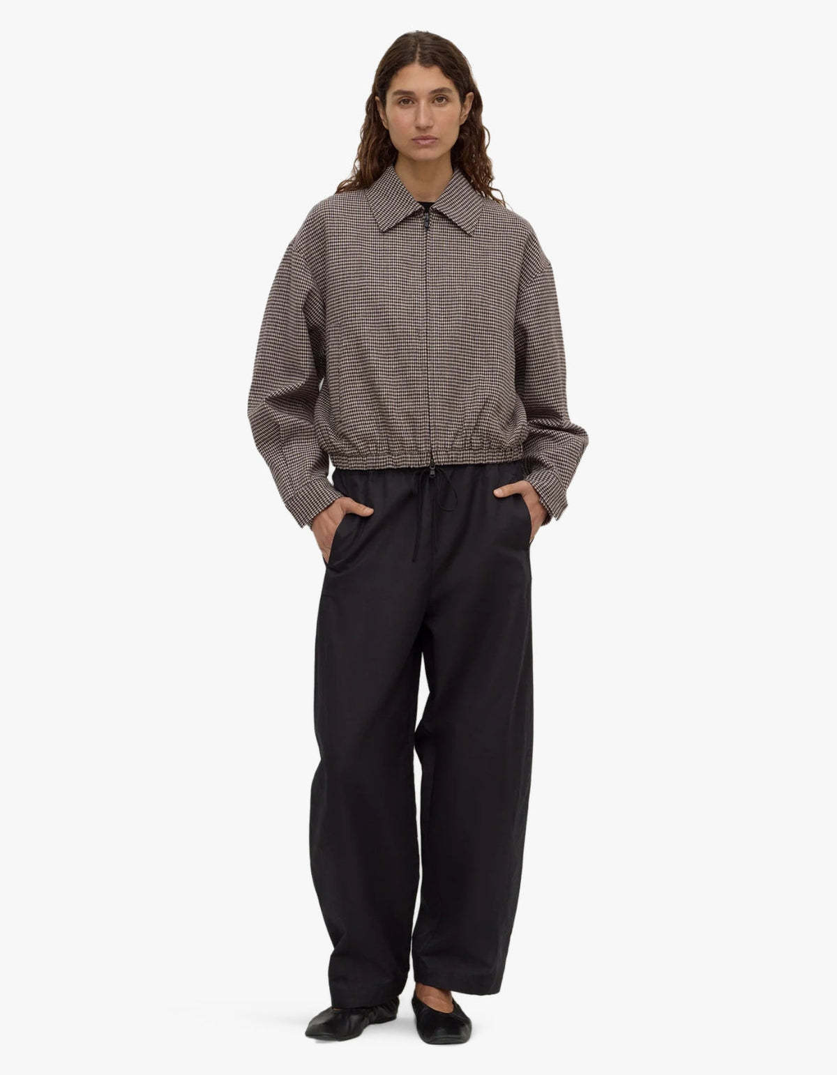 Solana Wool Jacket - Brown Black Check