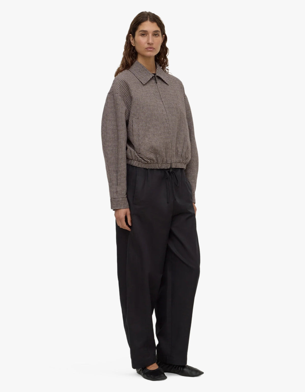 Solana Wool Jacket - Brown Black Check