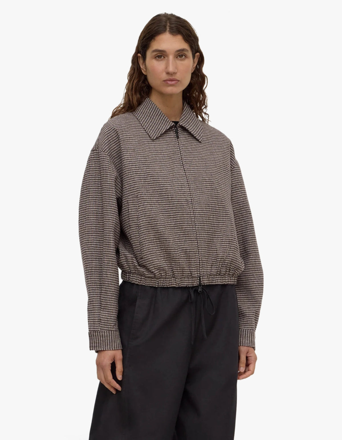 Solana Wool Jacket - Brown Black Check