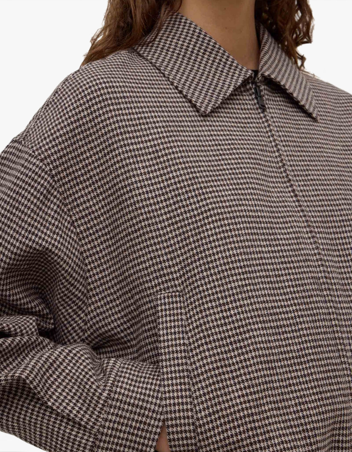 Solana Wool Jacket - Brown Black Check