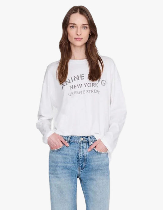 Ivan Long Sleeve New York Stencil - Ivory