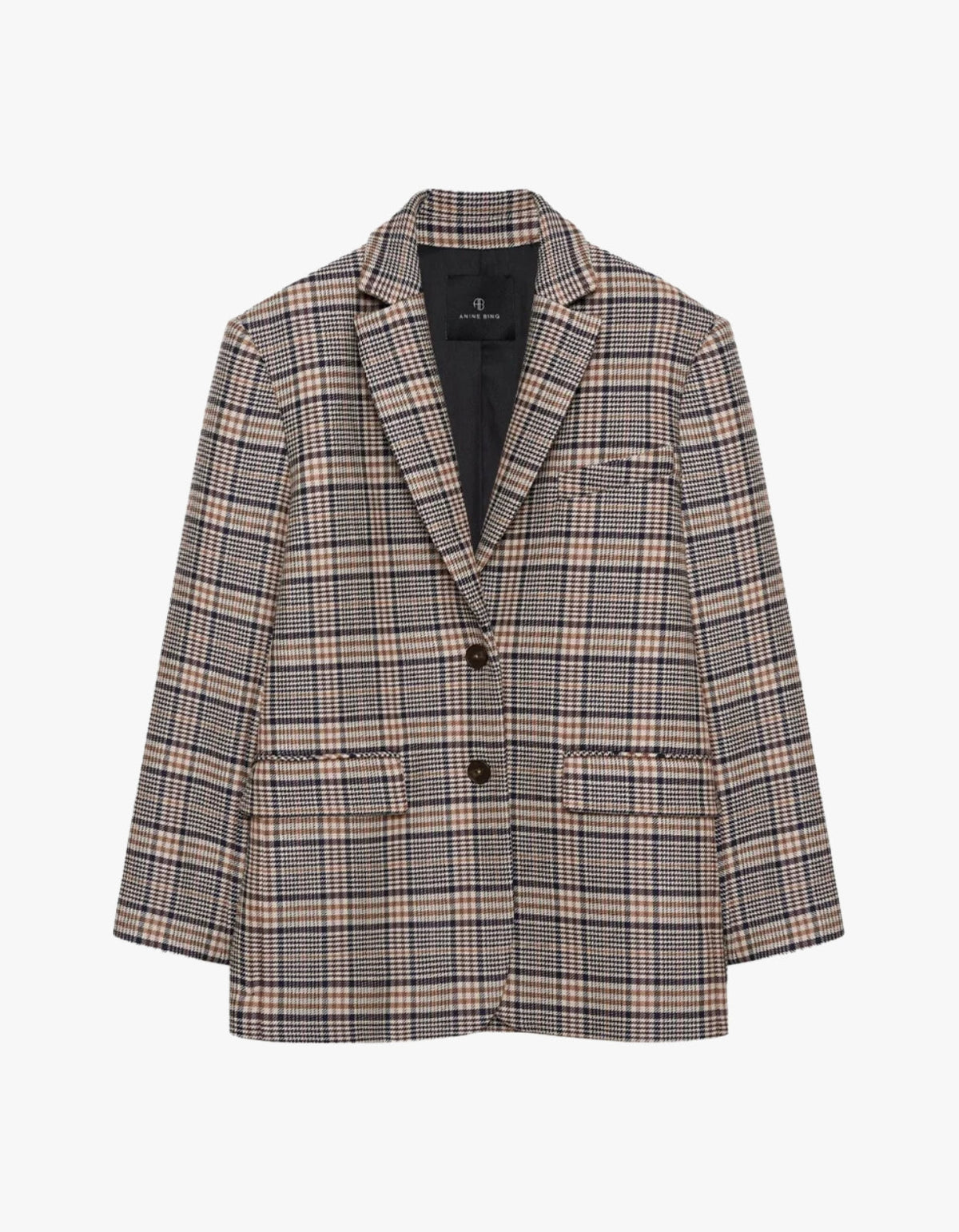 Quinn Blazer - Beige And Navy Checks