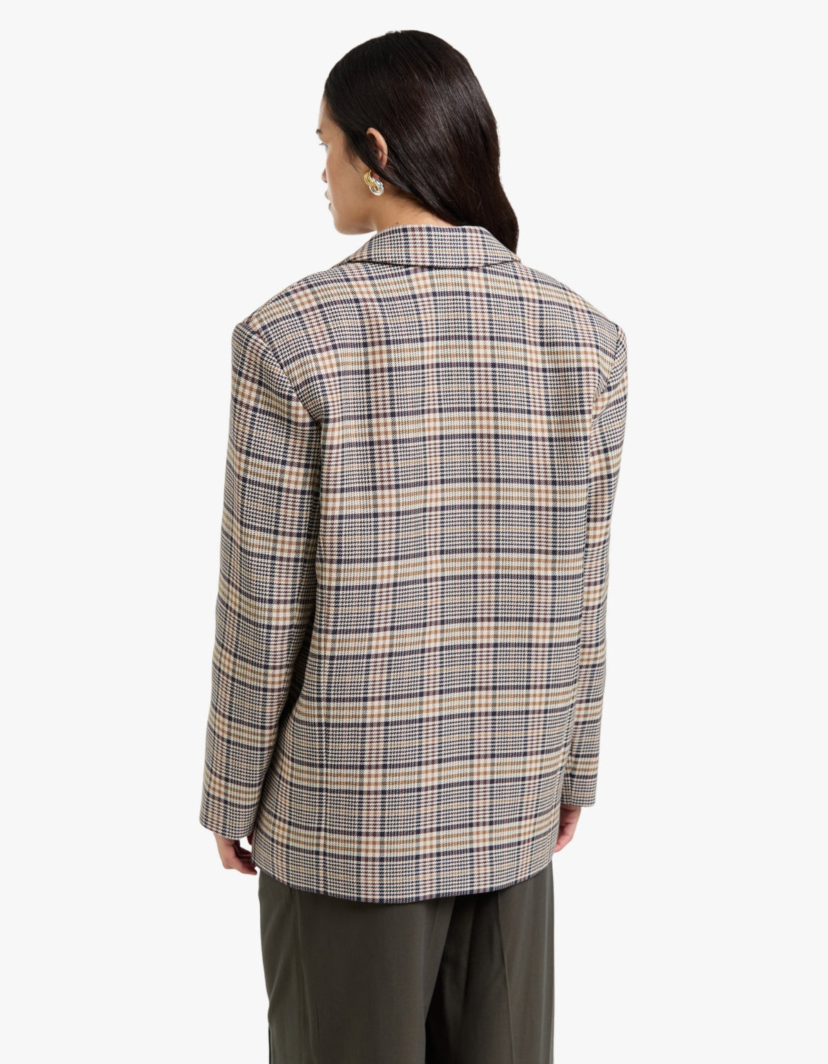 Quinn Blazer - Beige And Navy Checks