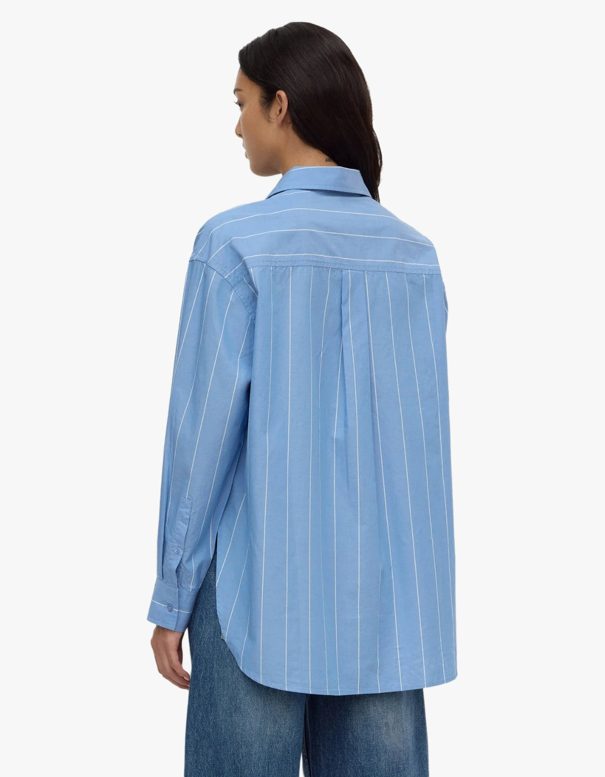 Marcia Stripe Long Sleeve Shirt - Blue White Stripe