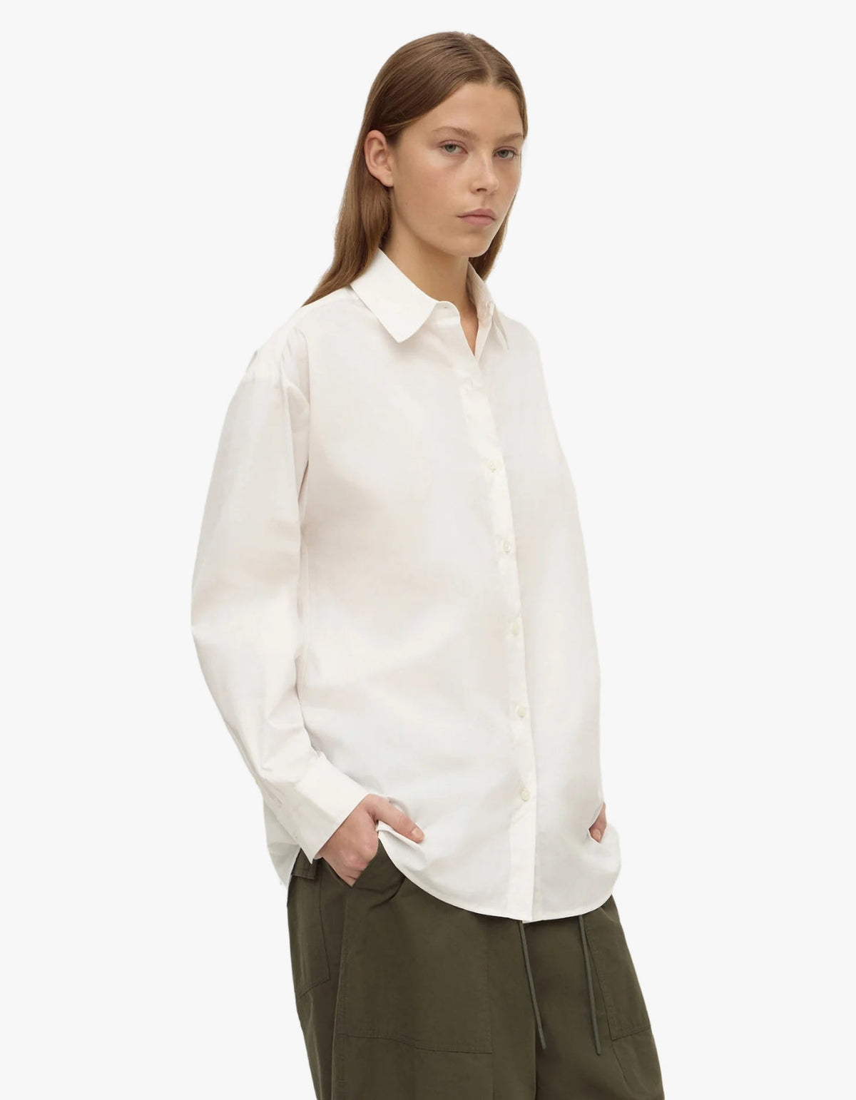 Micha Poplin L/S Shirt - White