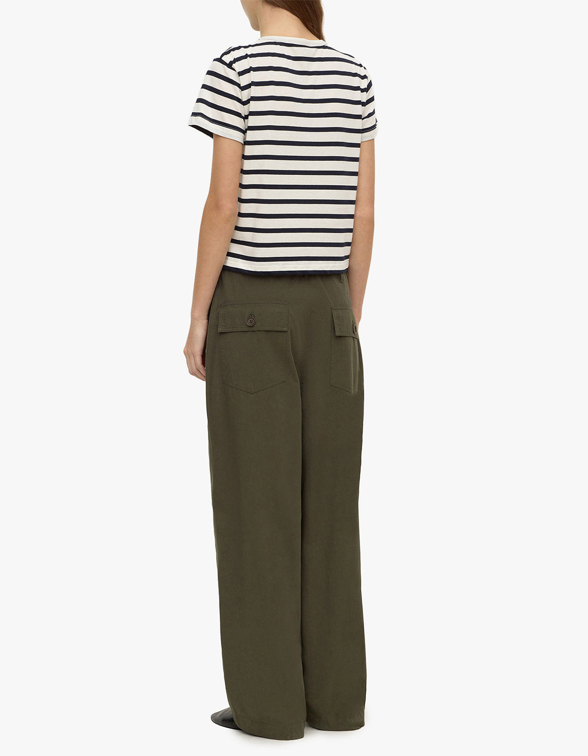 Mollie Stripe Short Sleeve Tee - Navy Cream Stripe