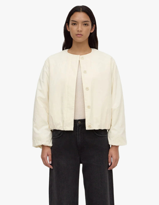 Zoie Padded Bomber Jacket - Antique White