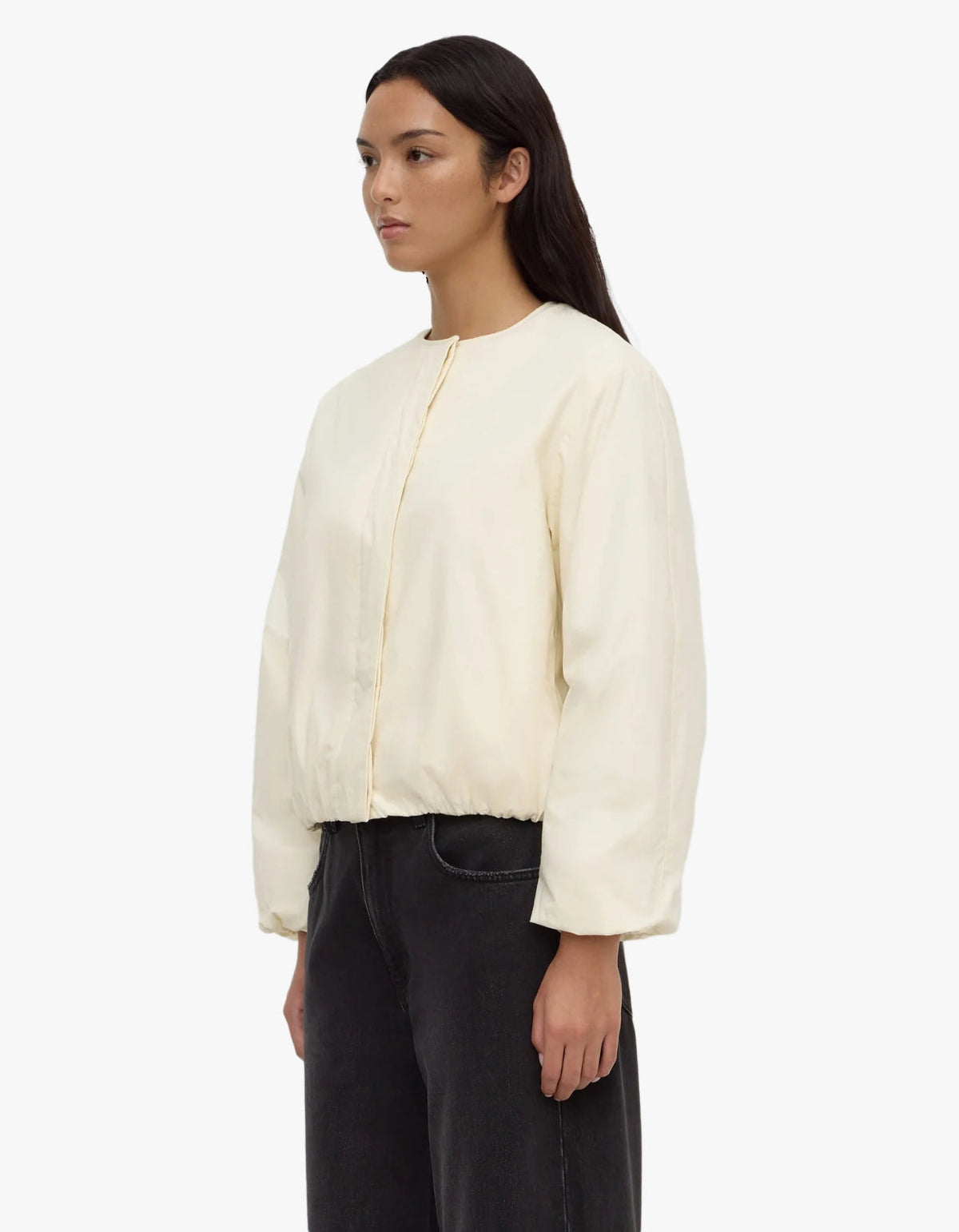 Zoie Padded Bomber Jacket - Antique White