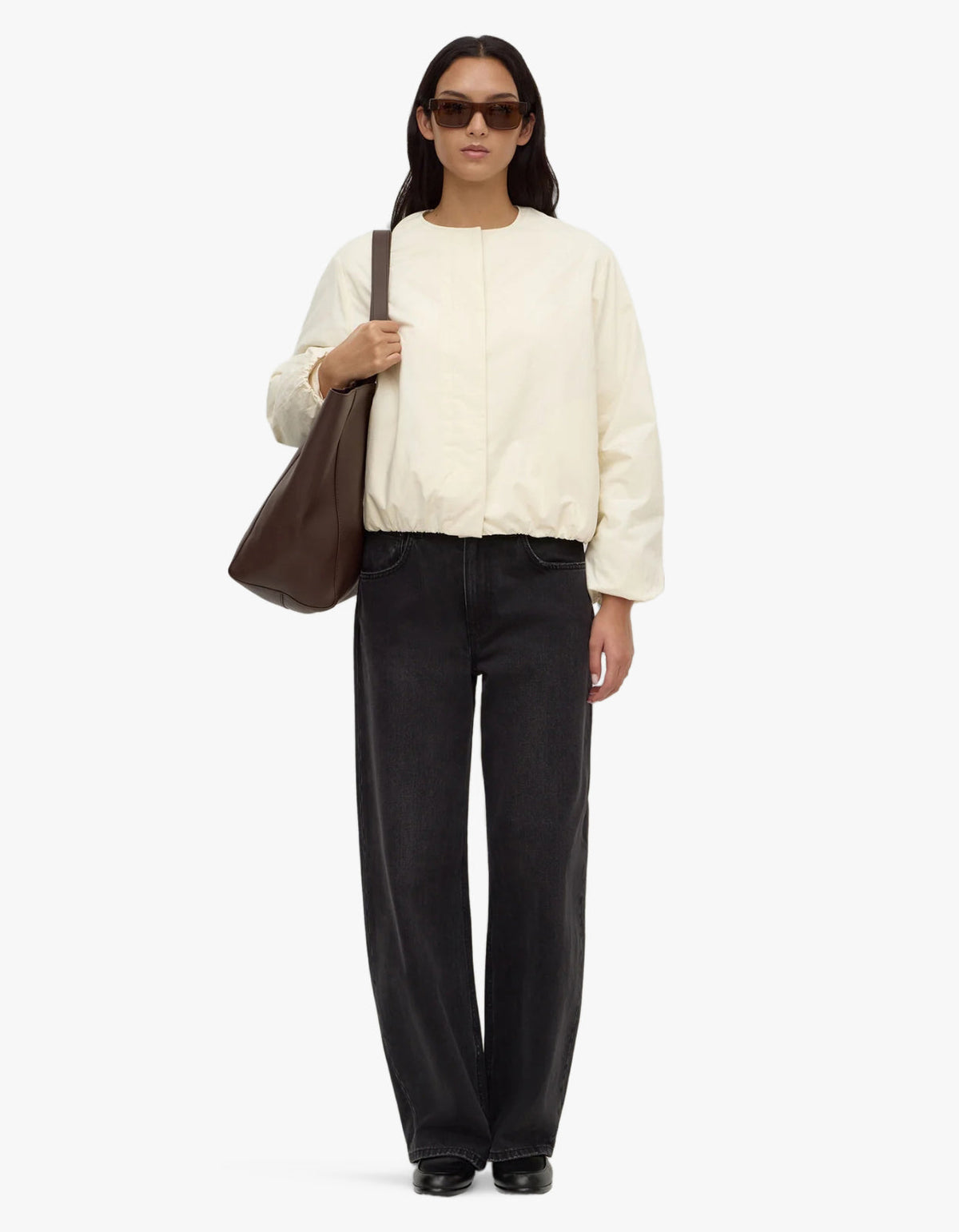 Zoie Padded Bomber Jacket - Antique White