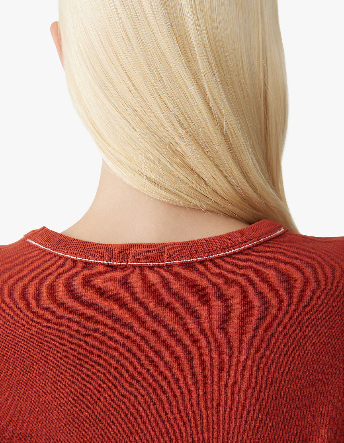 Slim Superfine Rib L/S T.Shirt - Red Cedar