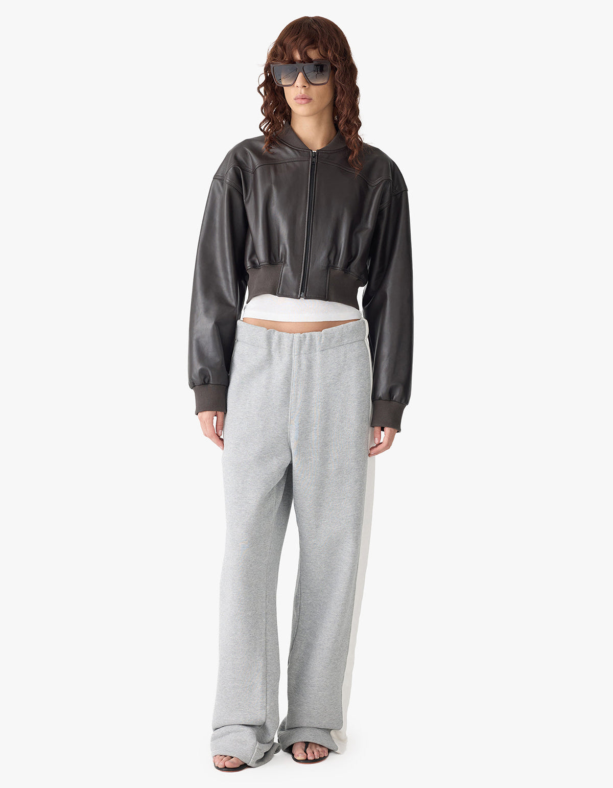 Fleece Stripe Detail Trackpant - Grey Marle