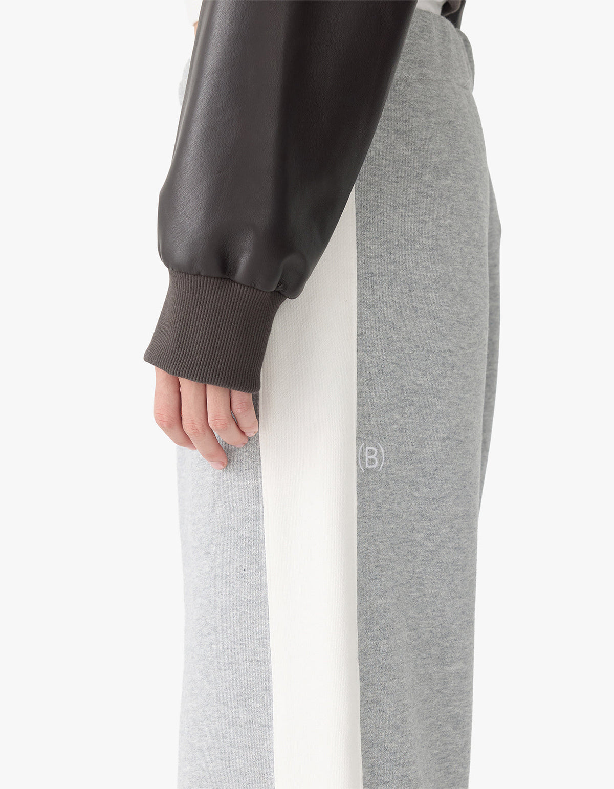 Fleece Stripe Detail Trackpant - Grey Marle