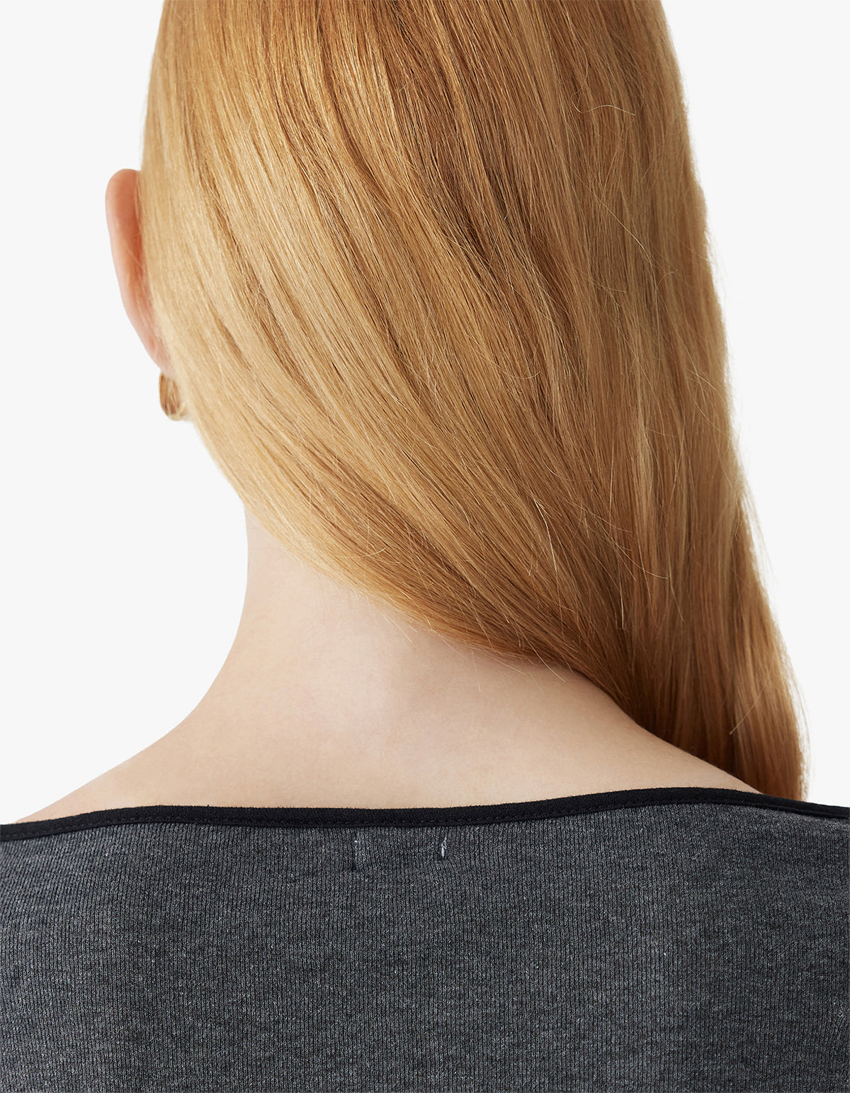 Slim Babylock Scoop Neck L/S - Charcoal Marl/Blk
