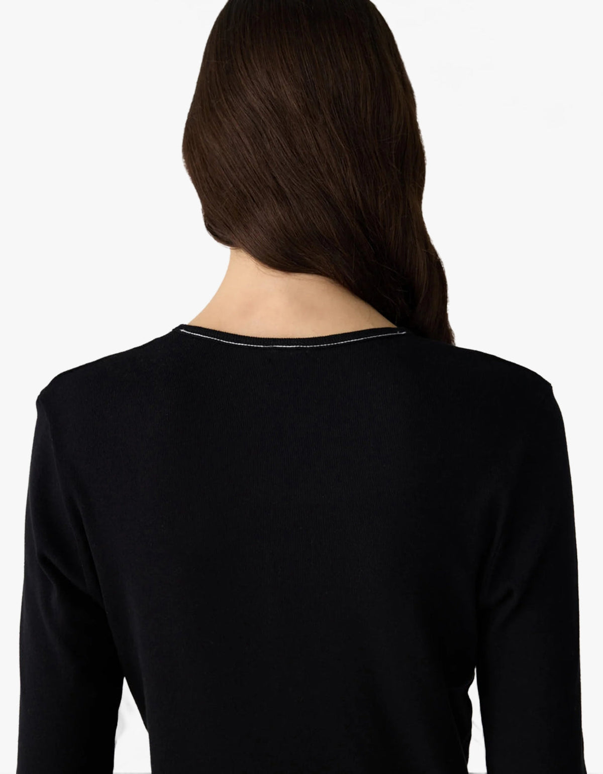 3/4 Sleeve V-Neck T-Shirt - Black