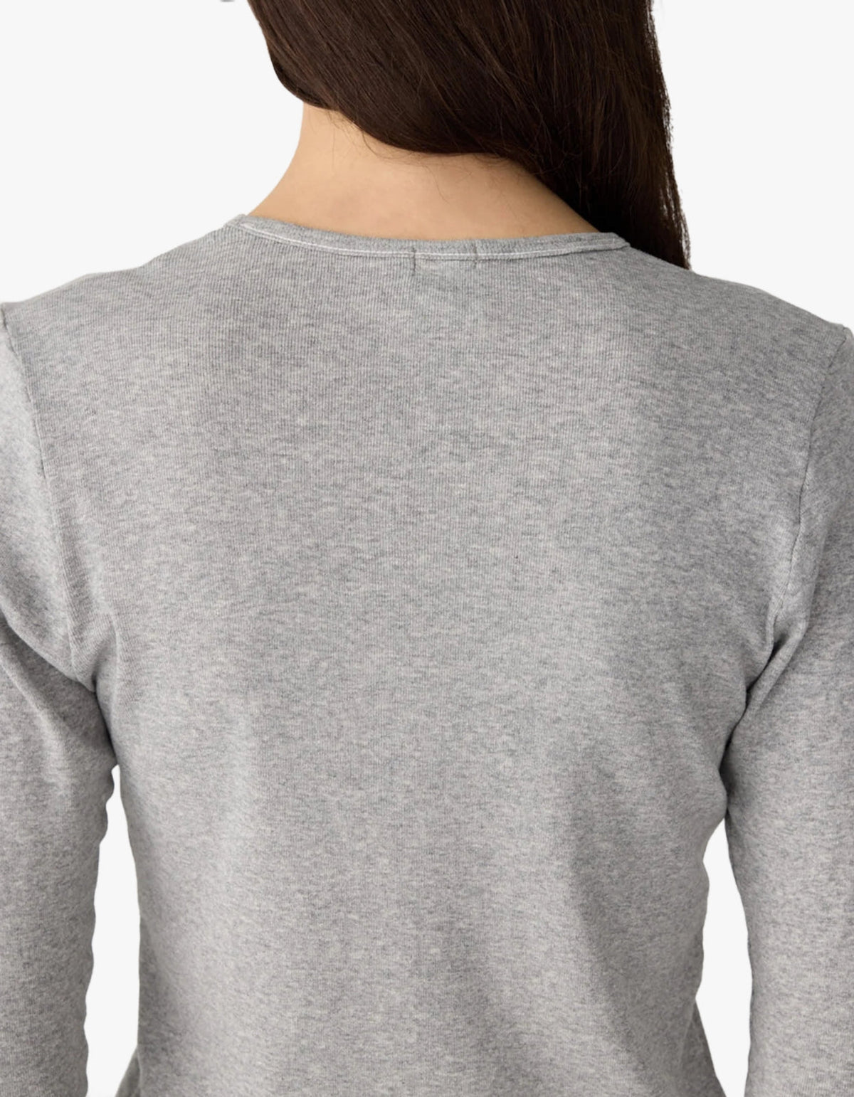 3/4 Sleeve V-Neck T-Shirt - Grey Marle