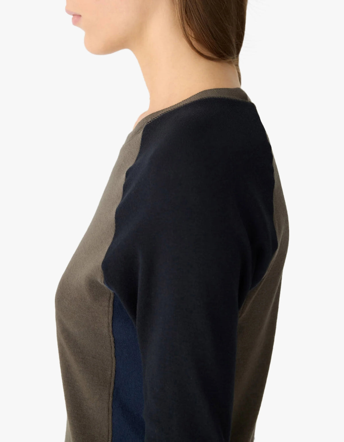 Paneled Baby Long Sleeve T-Shirt - Ash/Black/Blue Ink