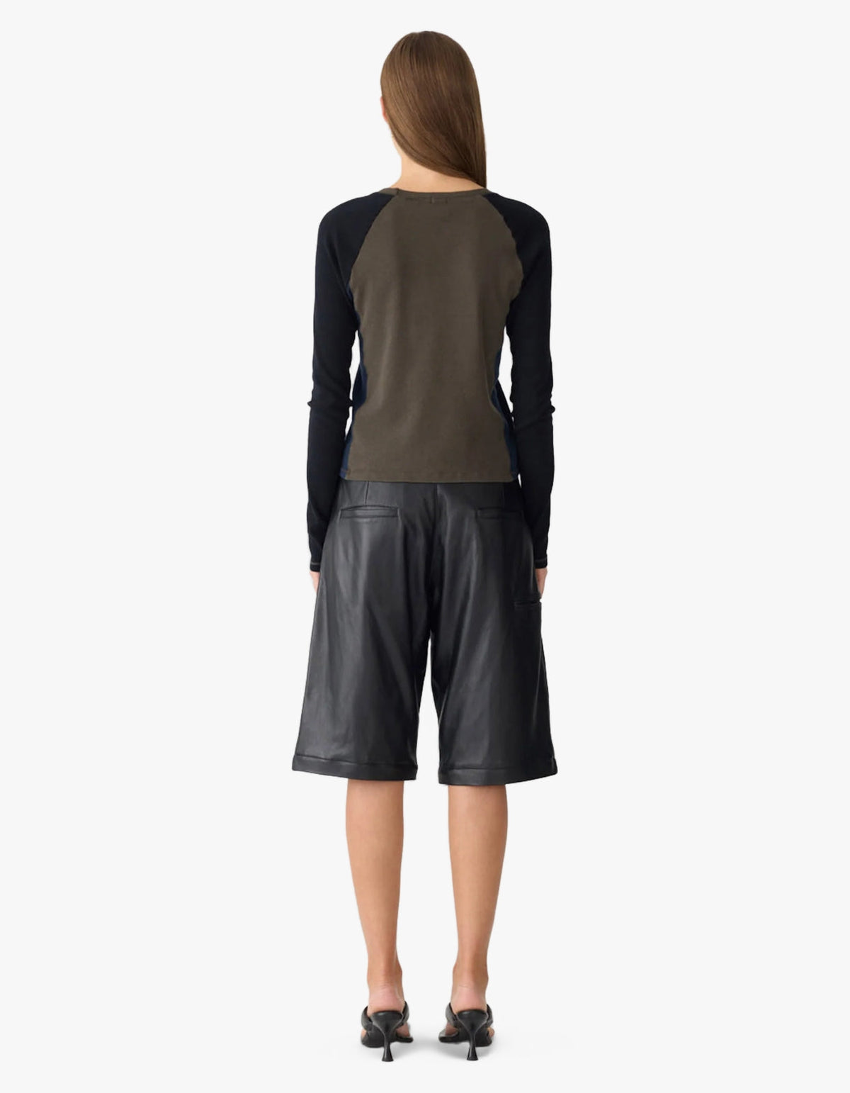 Paneled Baby Long Sleeve T-Shirt - Ash/Black/Blue Ink