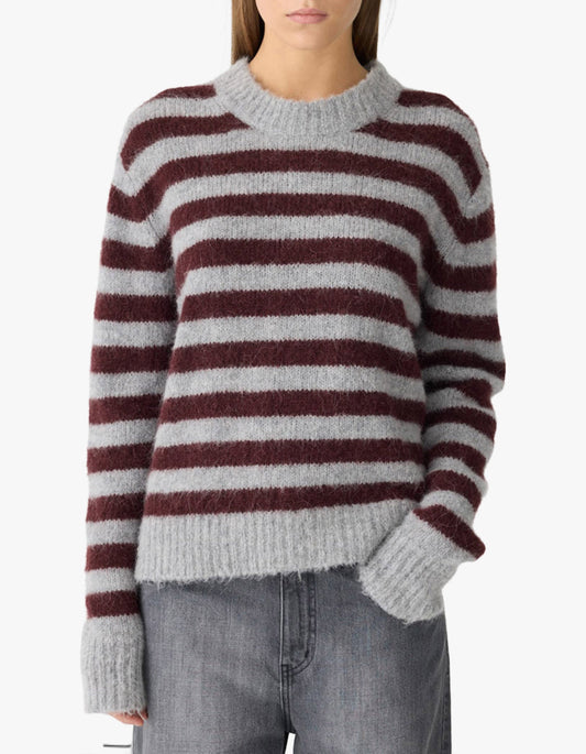 Wool Stripe Alpaca Knit - Partridge