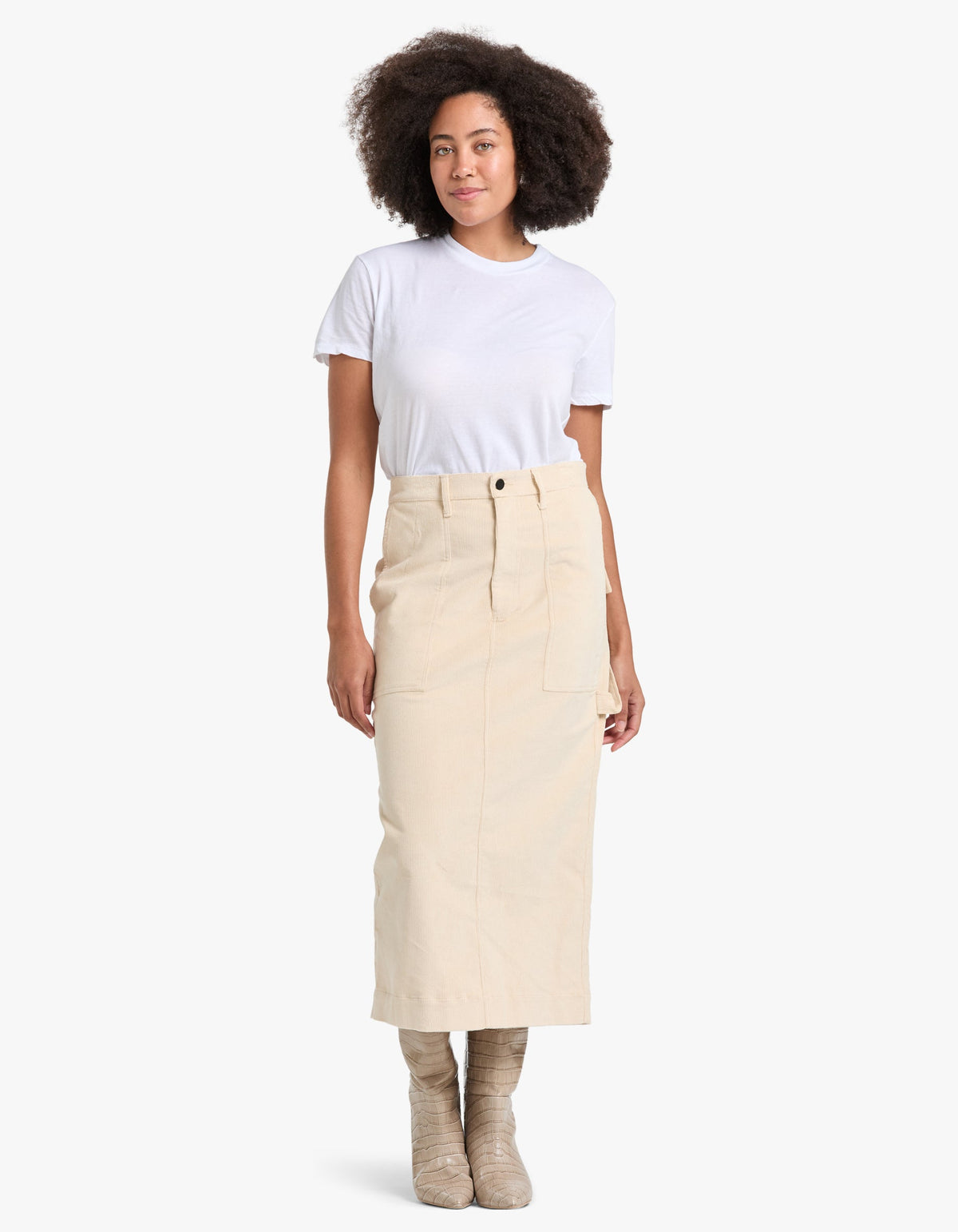Cord Utility Skirt - Light Tan
