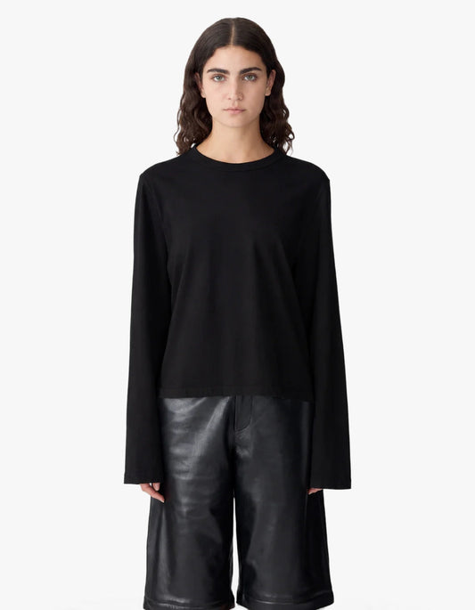 Wide Long Sleeve T-Shirt - Black