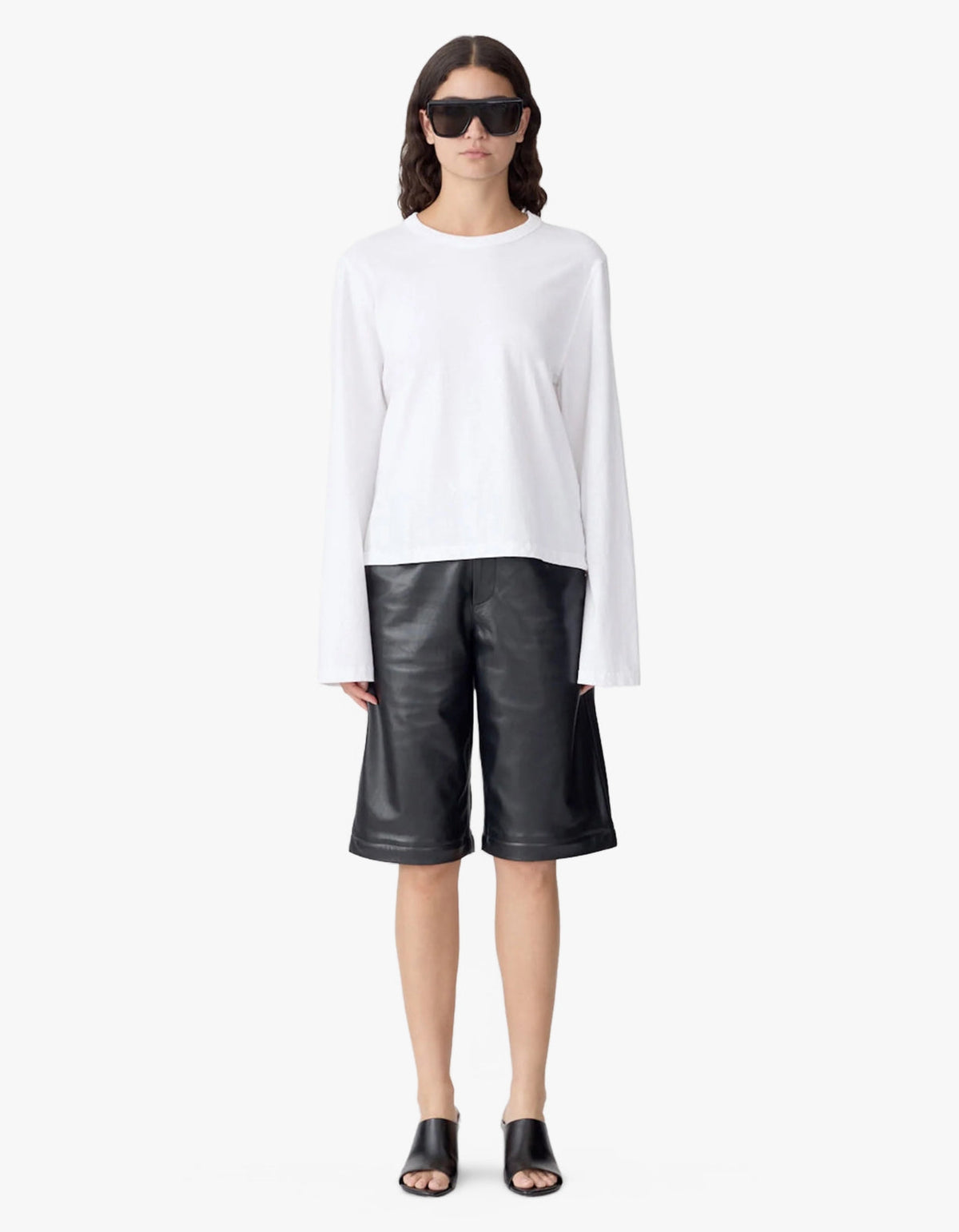 Wide Long Sleeve T-Shirt - White