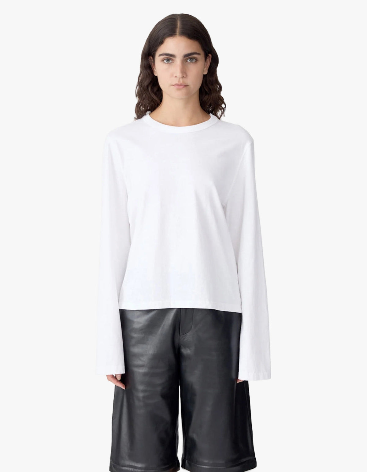 Wide Long Sleeve T-Shirt - White