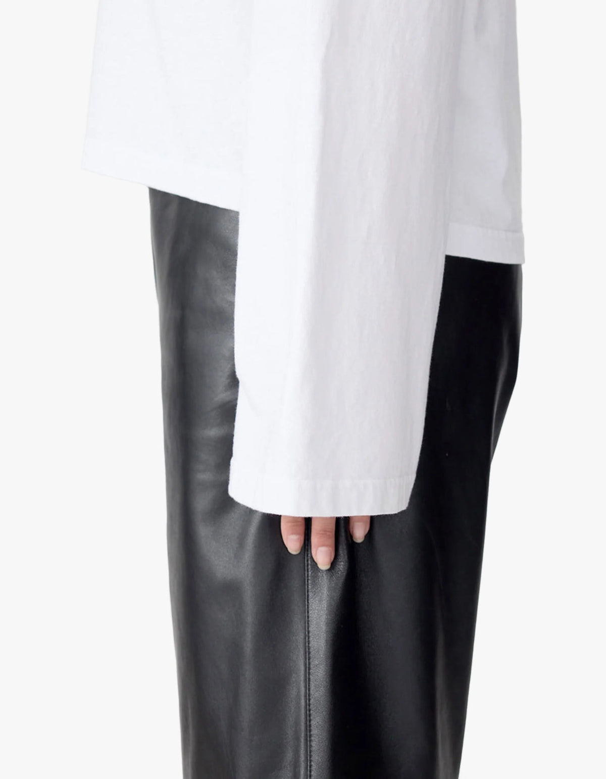 Wide Long Sleeve T-Shirt - White