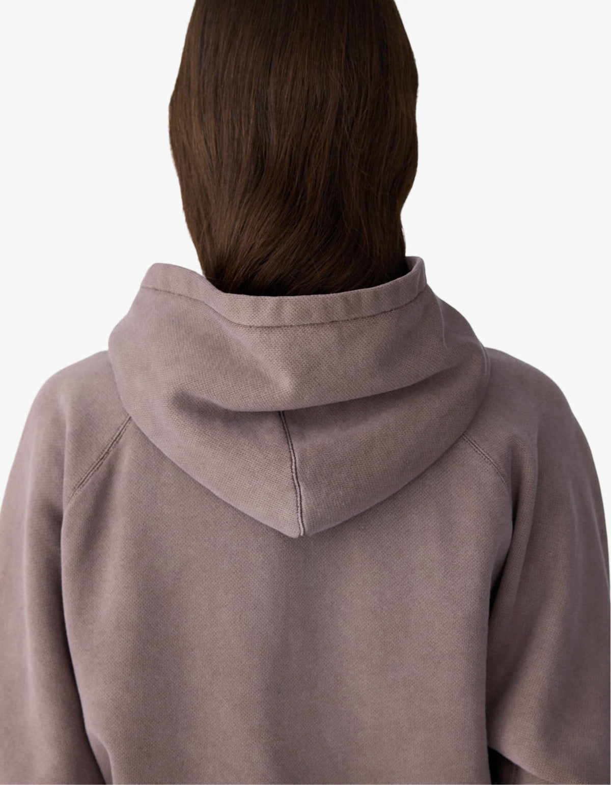 Fleece Cropped Hoodie - Washed Carob