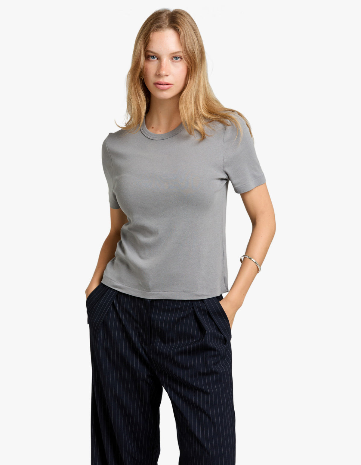 Rib Baby T-Shirt - Smoke Grey