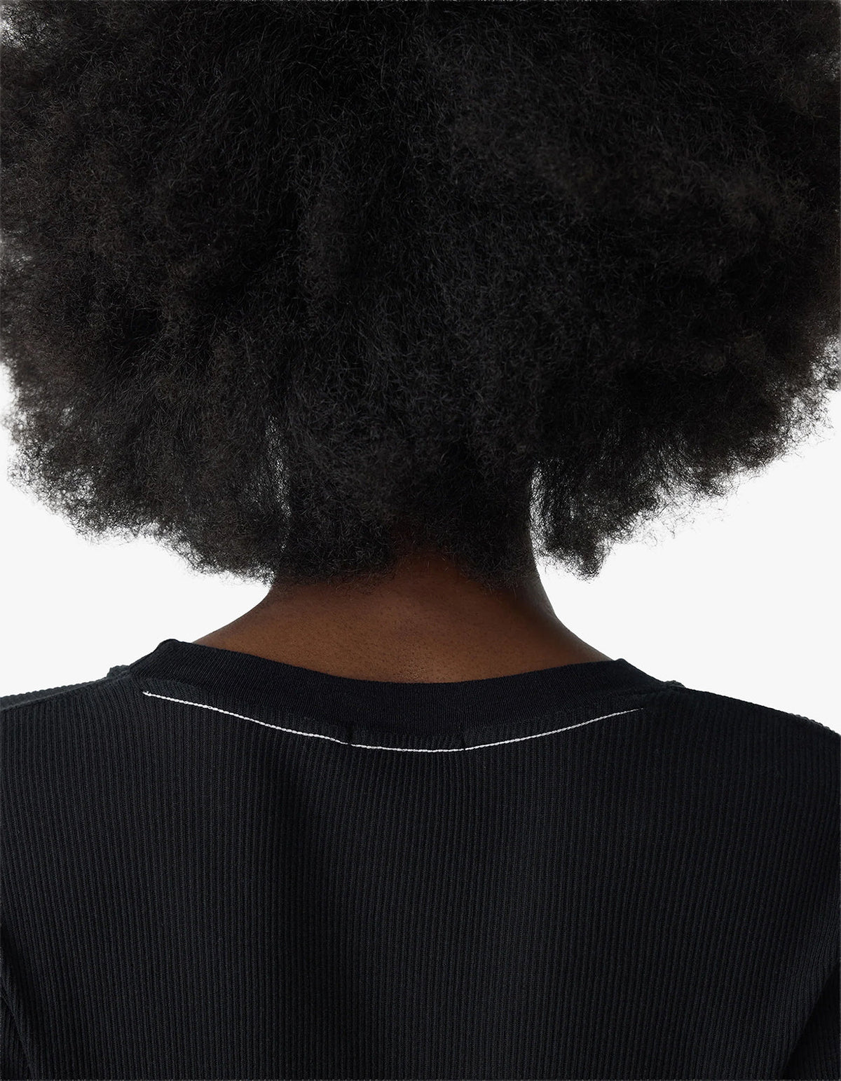 Sheer Rib L/S T-Shirt - Black