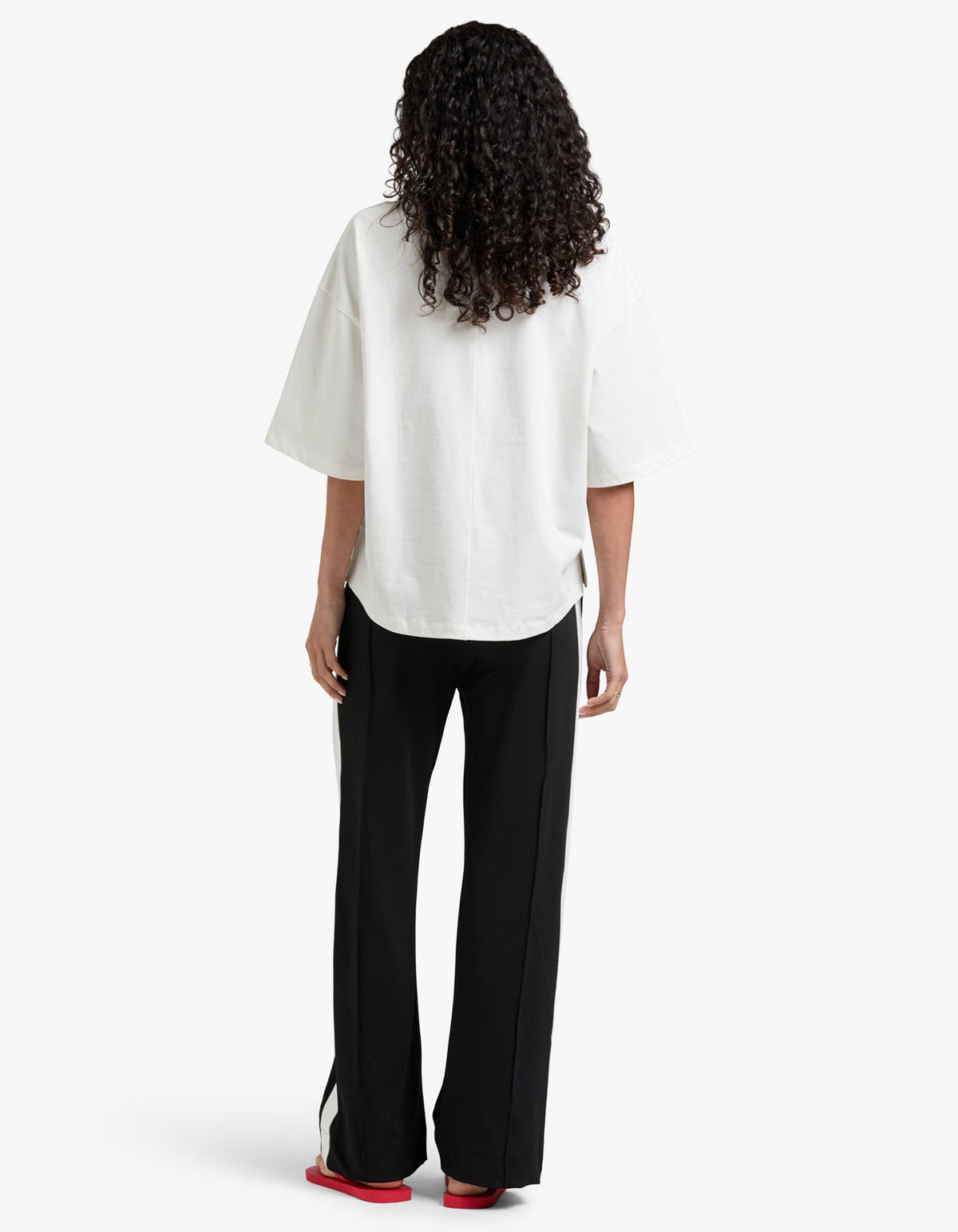 Twill Stripe Detail Pant - Black/White
