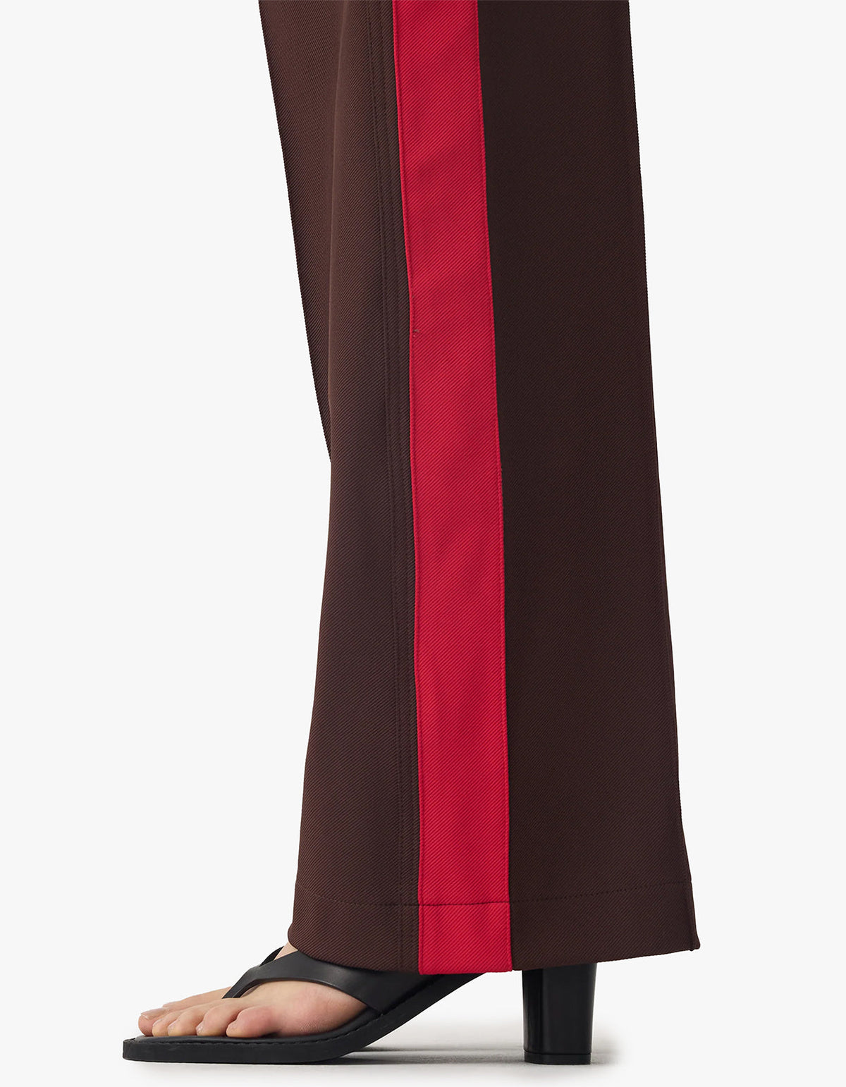 Twill Stripe Detail Pant - Carob / Red