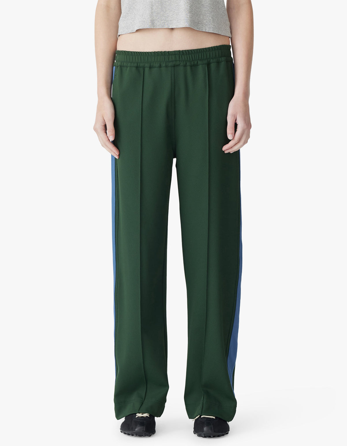 Twill Stripe Detail Pant - Pine/ Marine Blue