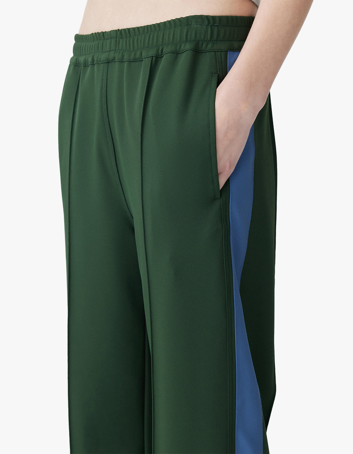 Twill Stripe Detail Pant - Pine/ Marine Blue