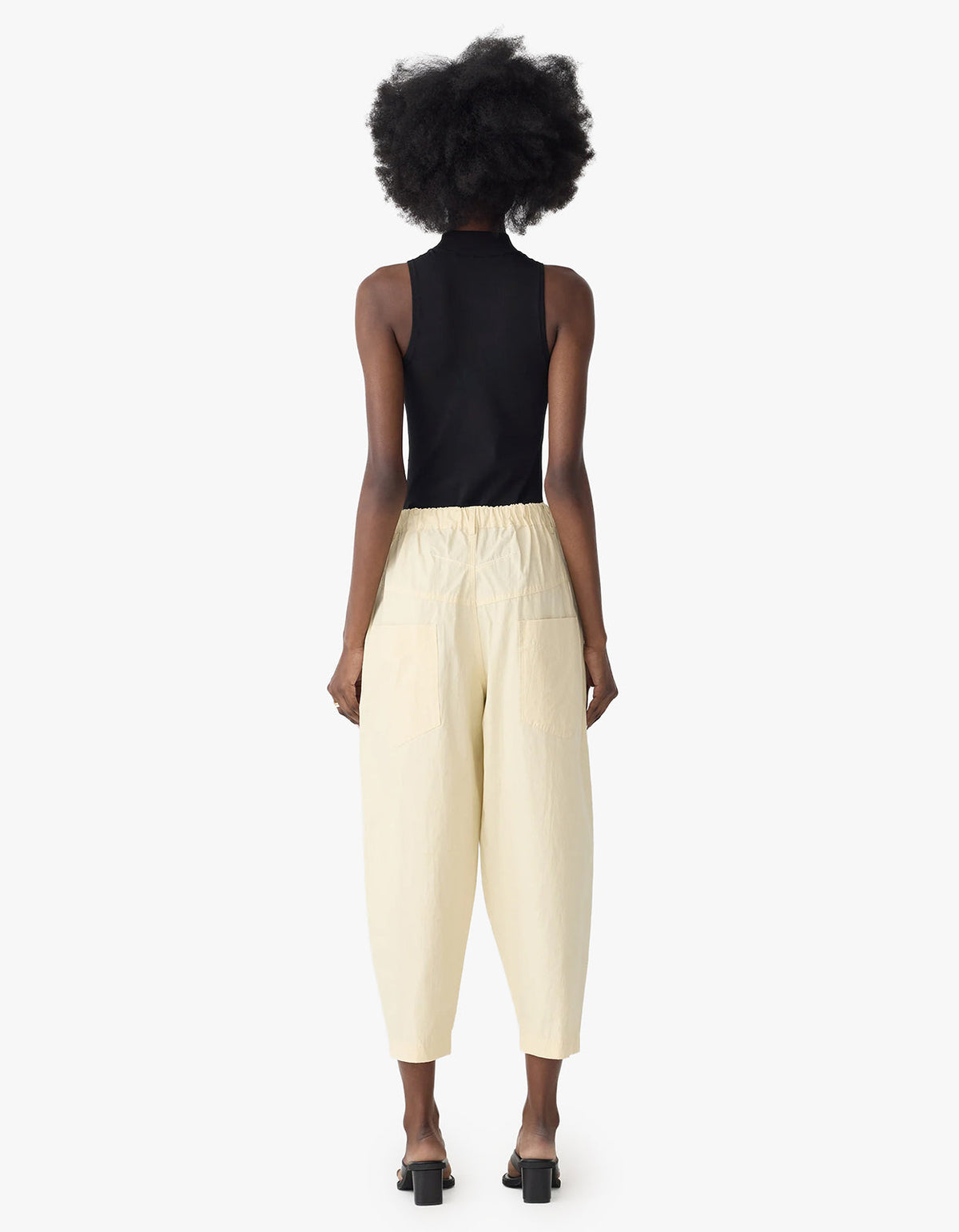 Crushed Cotton Summer Pant - Pale Yellow